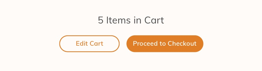 A cart prompt reading 5 Items in Cart, with Edit Cart and Proceed to Checkout buttons